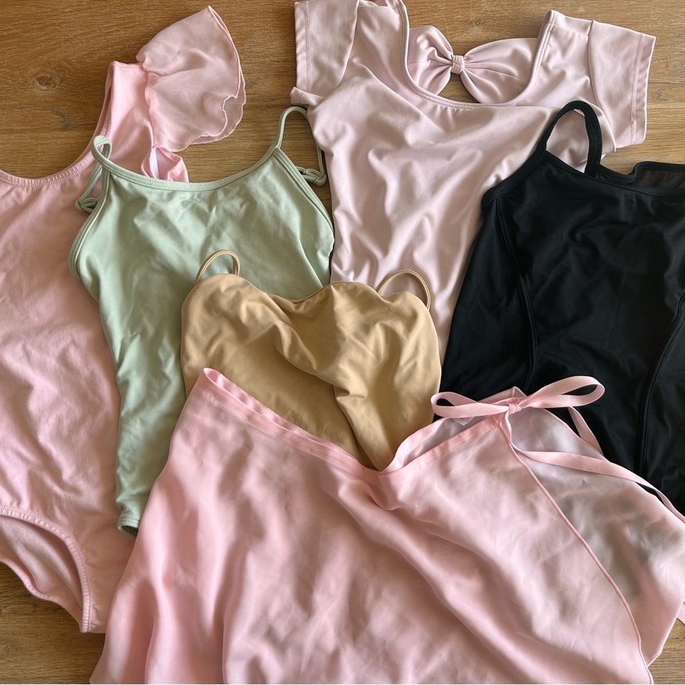 Set of 5 girls ballet leotards